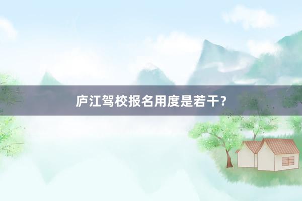 庐江驾校报名用度是若干？